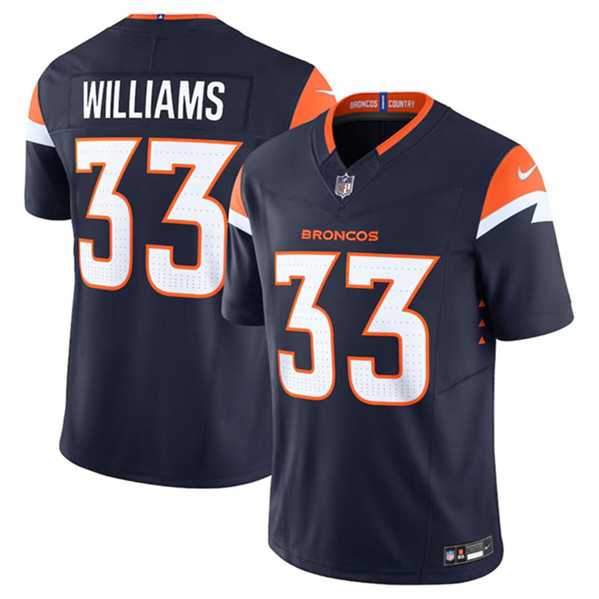 Mens Denver Broncos #33 Javonte Williams Navy 2024 F.U.S.E. Alternate Vapor Limited Football Stitched Jersey Dzhi